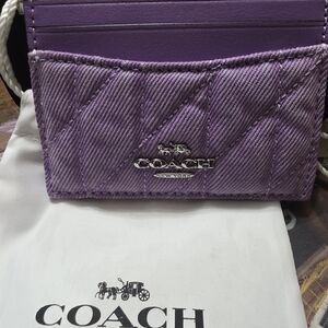Coach Purple Quilted Card Holder